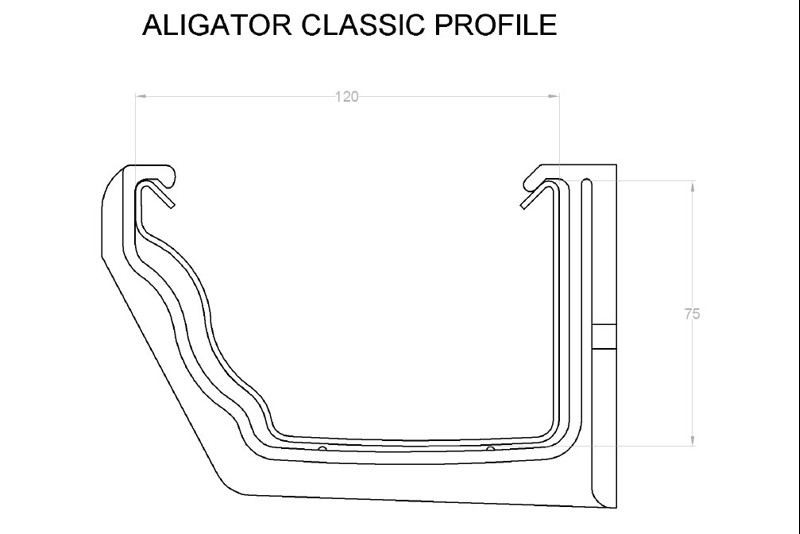 Marley Alutec Aligator Classic aluminium gutter GK413 CAD file Marley Alutec Aligator Classic aluminium gutter GK413 CAD file