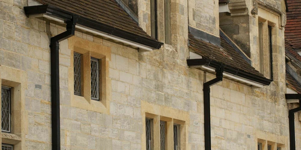 Marley Alutec traditional square aluminum downpipe system case study