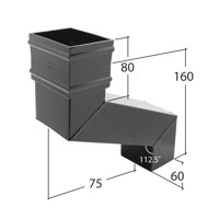Marley Alutec Traditional square aluminium downpipe fixed offset RSR3903