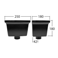 Marley Alutec Traditional square aluminium downpipe hopper head RH104 RH105 RH106 Marley Alutec Traditional square aluminium downpipe hopper head RH104 RH105 RH106