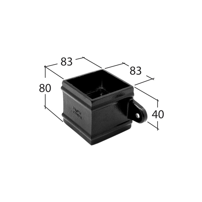 Marley Alutec Traditional rectangular aluminium downpipe pipe socket RSR120 Marley Alutec Traditional rectangular aluminium downpipe pipe socket RSR120