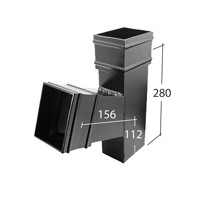 Marley Alutec Traditional rectangular aluminium downpipe branch RSR142 Marley Alutec Traditional rectangular aluminium downpipe branch RSR142