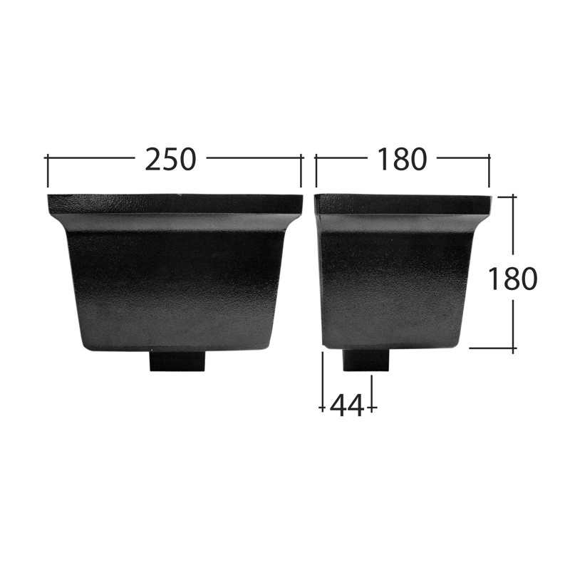 Flushfit 102x76mm Rectangle Standard Hopper Head