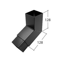 Marley Alutec Vandal Resistant square aluminium downpipe bend RVR332