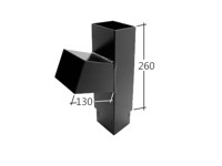 Marley Alutec Vandal Resistant square aluminium downpipe branch RVR342 RVR442