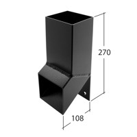 Marley Alutec Vandal Resistant rectangular aluminium downpipe shoe RVR150