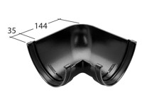 Marley Alutec Evolve Deepflow aluminium gutter angle GE532 Marley Alutec Evolve Deepflow aluminium gutter angle GE532