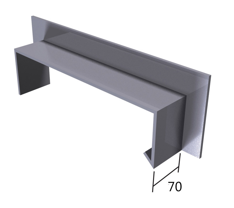 Evoke composite aluminium coping stop end upstand Marley Alutec Evoke composite aluminium coping stop end upstand