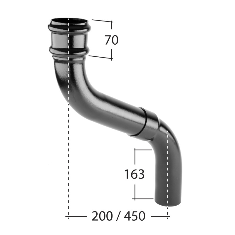 76mm Adjustable Eaves Offset 2-part adj 200mm to 450mm