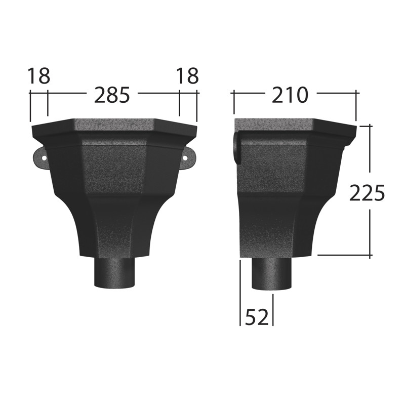 76mm⌀  Fluted Hopper Head