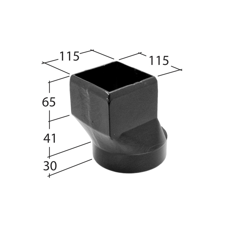 102mm Square Drain Connector (slip socket)