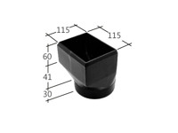 Marley Alutec Vandal Resistant square aluminium downpipe drain connector RVR470