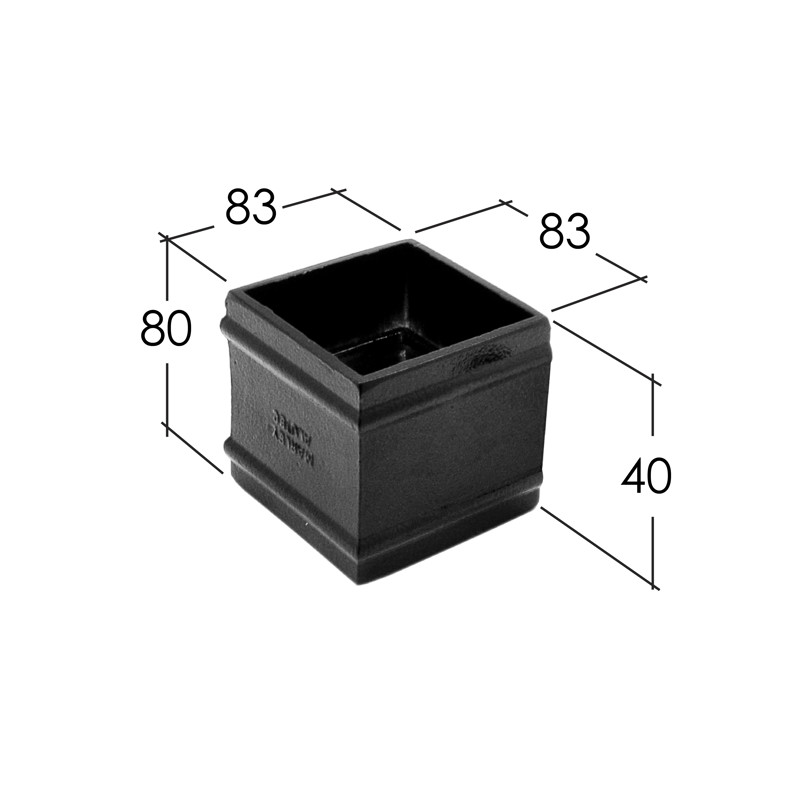 72mm Square Non Eared Pipe Socket